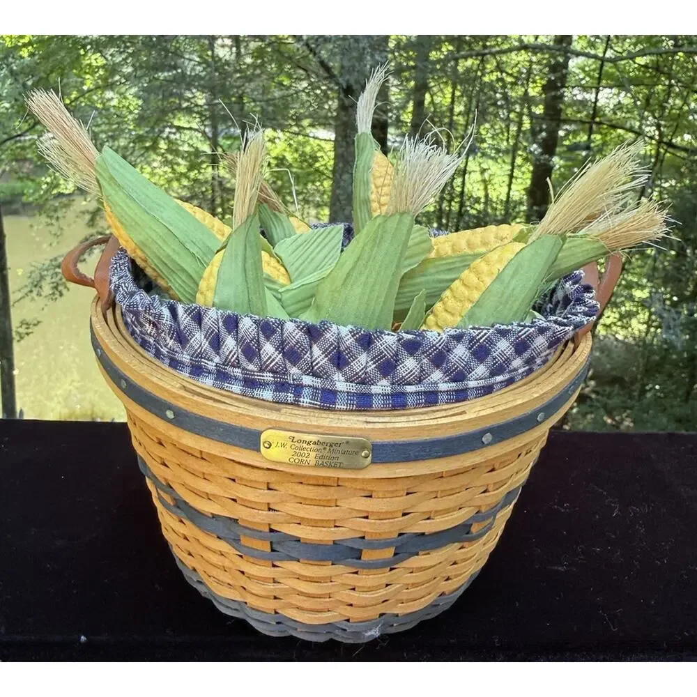 Longaberger JW Collection 2002 Corn Basket Liner Protector & Ears of Corn Mint!